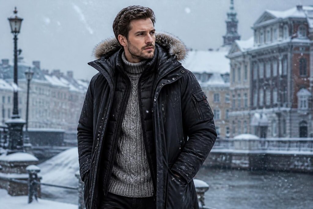 découvrez notre collection de vêtements chauds pour homme : manteaux, pulls et vestes thermiques indispensables pour affronter l'hiver avec confort et style.