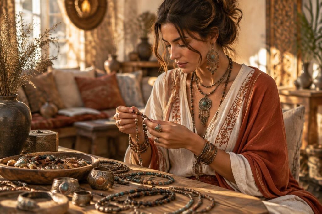 découvrez comment choisir et porter des bijoux ethniques bohèmes : matières, motifs et conseils pour créer un style libre, harmonieux et élégant.