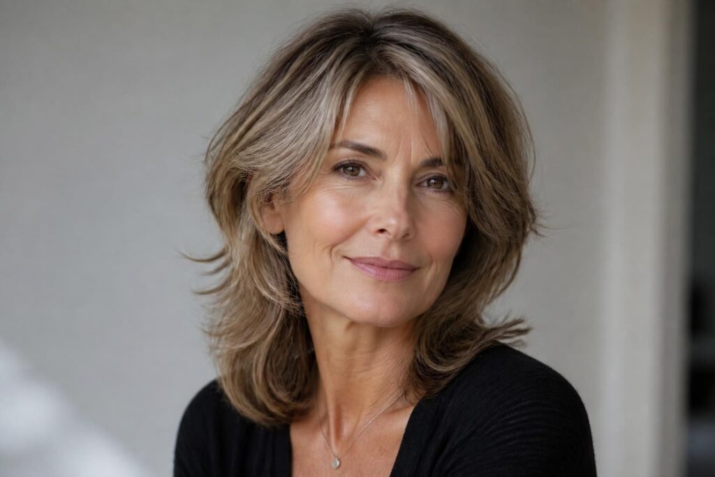 découvrez des idées de coupes de cheveux effilées pour femmes de 50 à 60 ans avec des longueurs mi-longues, alliant élégance et modernité pour sublimer votre style.