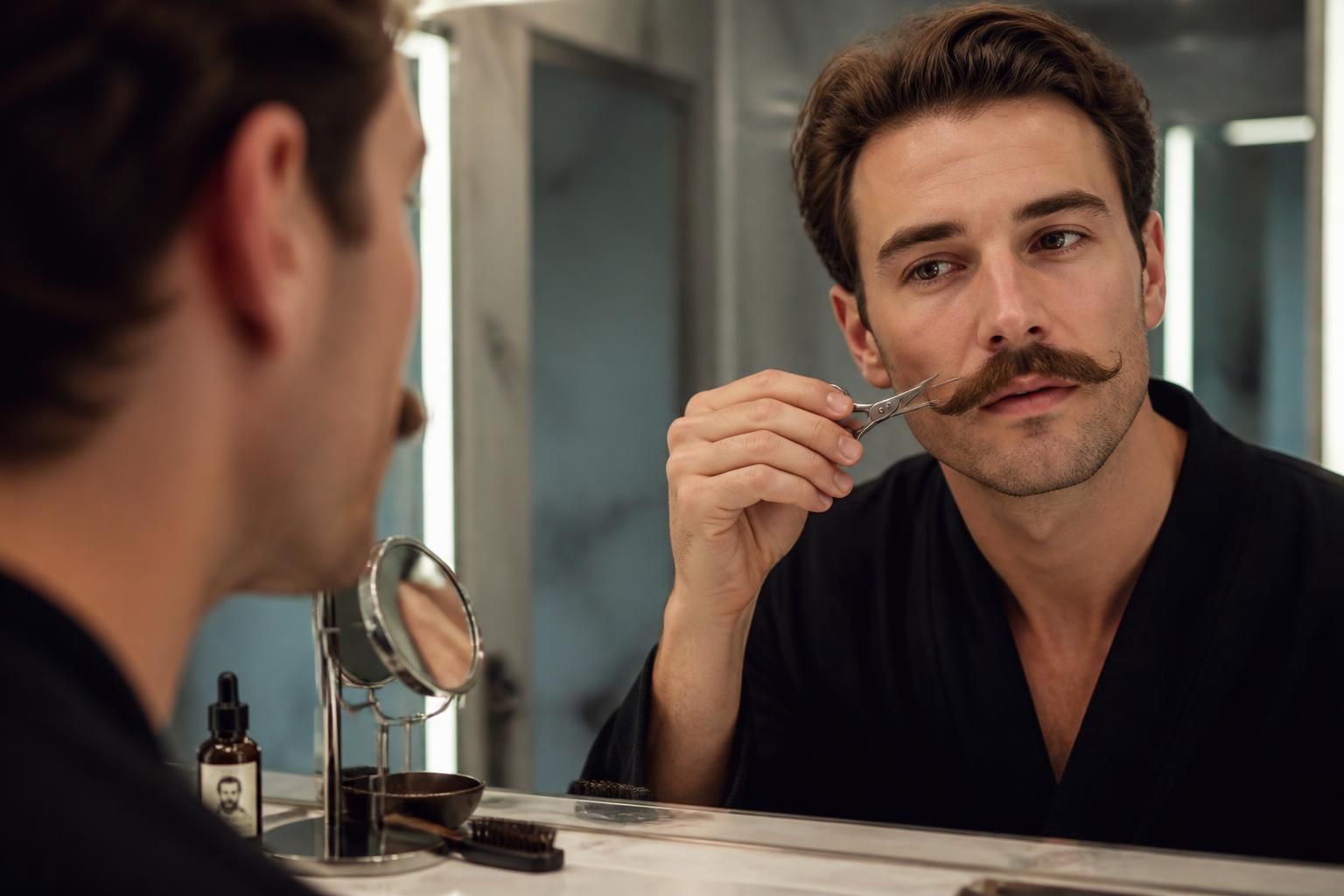 découvrez nos conseils pour tailler votre moustache homme avec précision et obtenir une finition fine et soignée, pour un style impeccable au quotidien.
