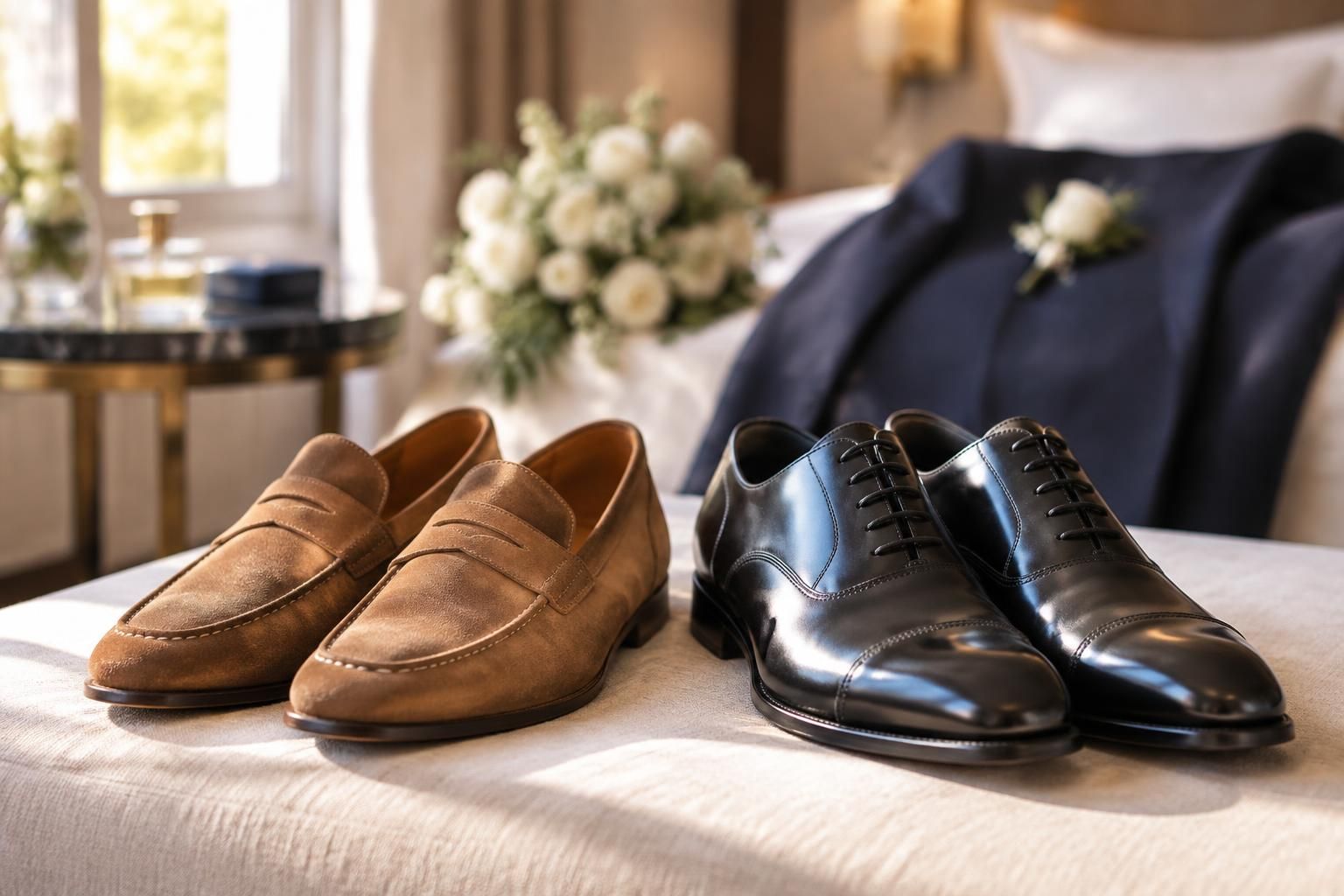 découvrez notre sélection de chaussures de mariage pour homme : du mocassin décontracté au modèle noir élégant, trouvez la paire idéale pour votre grand jour.