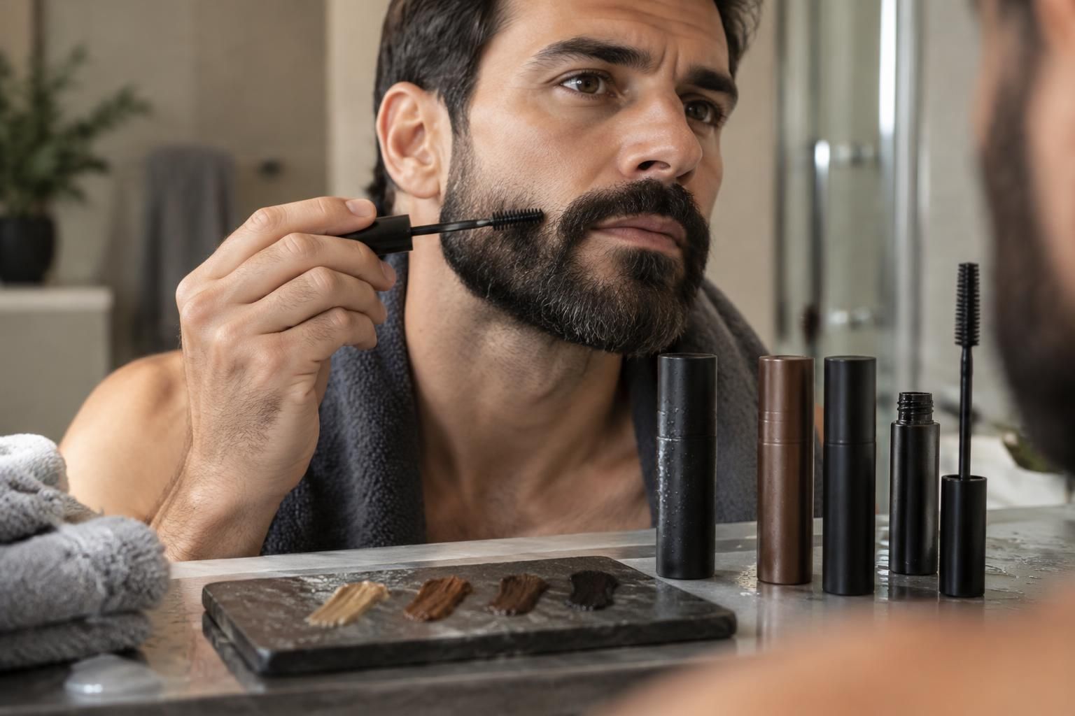 découvrez comment choisir un mascara pour barbe homme : tenue waterproof, nuances disponibles et conseils pour un résultat naturel.